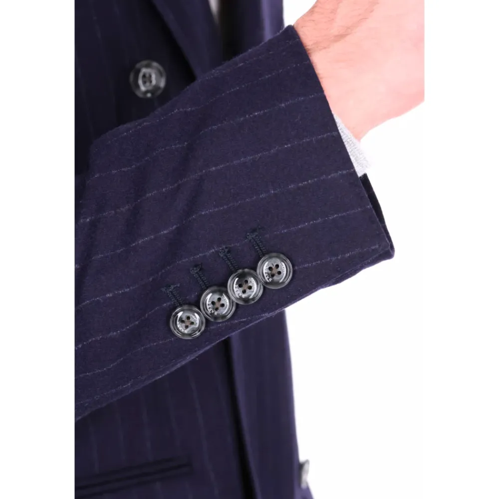 Heren Barba Abito gessato doppiopetto in lana comfort