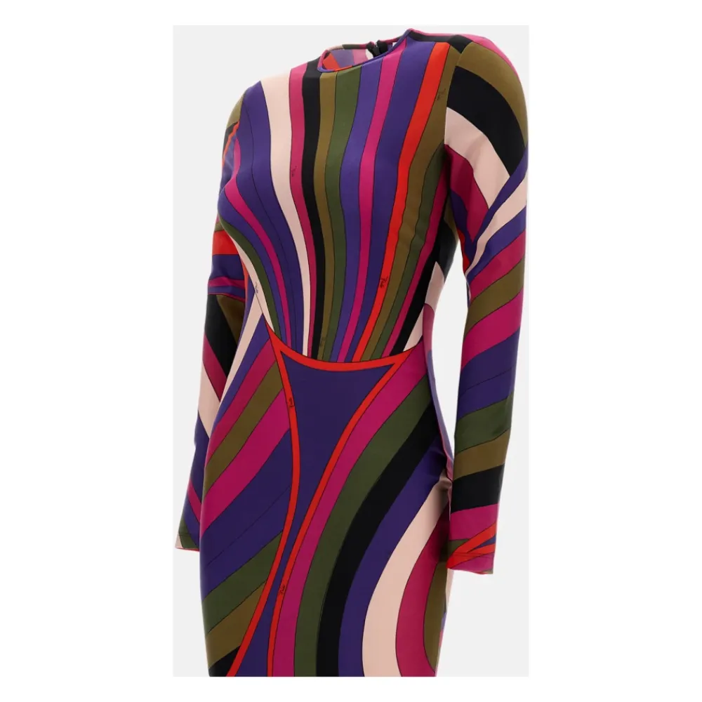 DAMES Pucci Jurken^Abito in Lycra con Stampa Iride