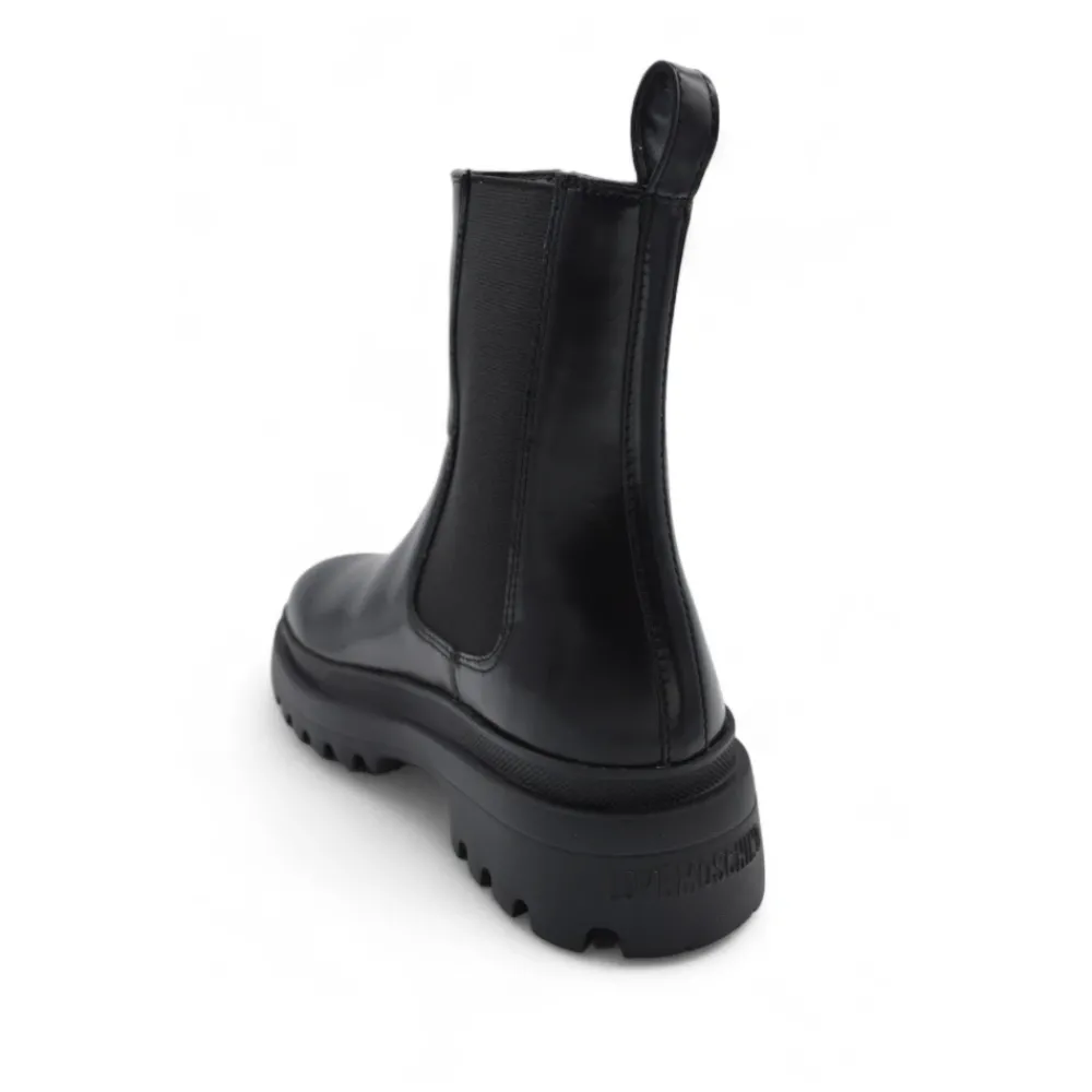 DAMES Love Moschino Chelseaboots^Abrasieve leren enkellaarsjes