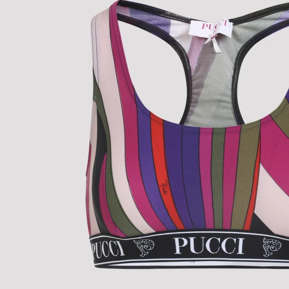 Pucci Abstract Stripe Racerback Sportbeha