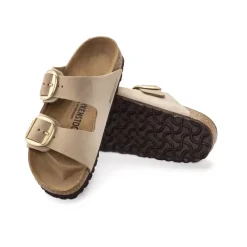 DAMES Birkenstock Arizona Big Buckle Nubuck Leren Sandalen