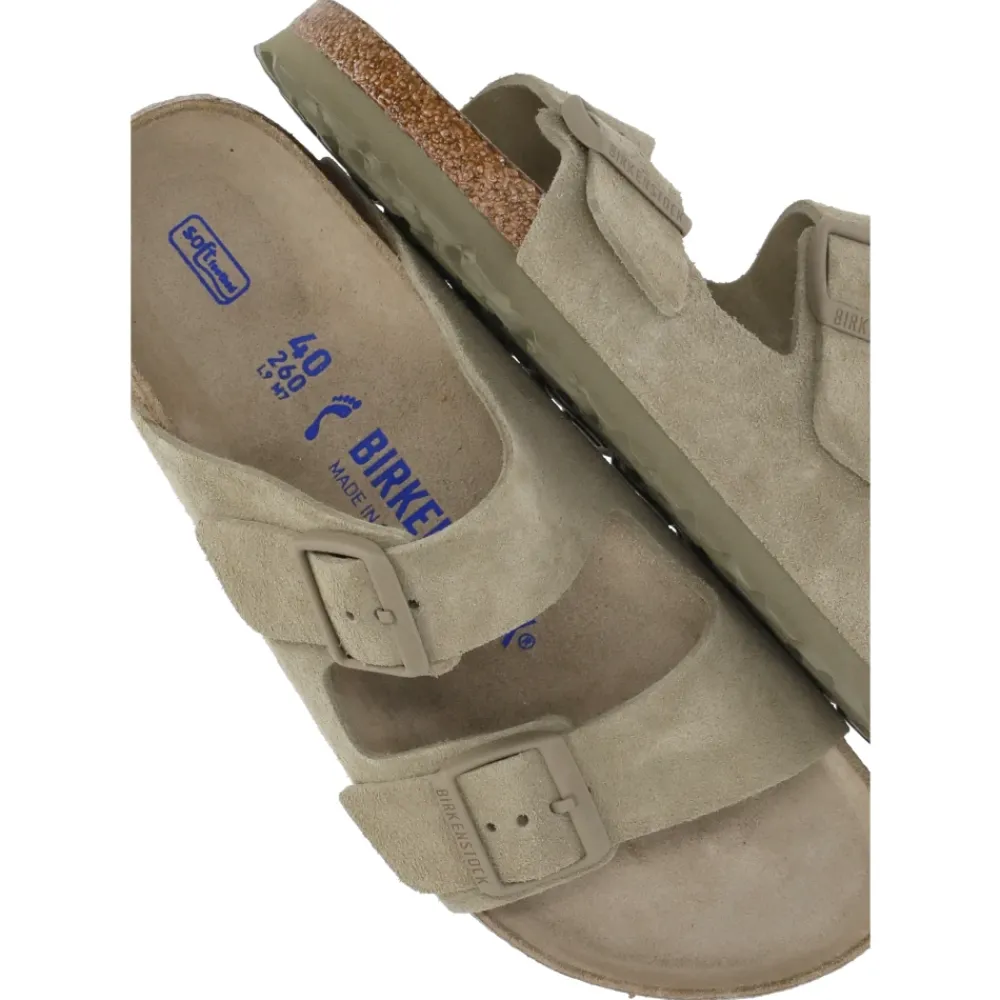 Heren Birkenstock Arizona Soft Footbed Suède Sandalen