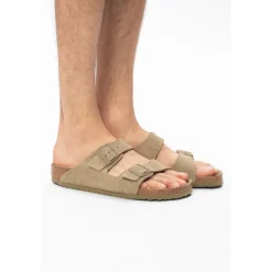 Heren Birkenstock Arizona Soft Footbed Suède Sandalen
