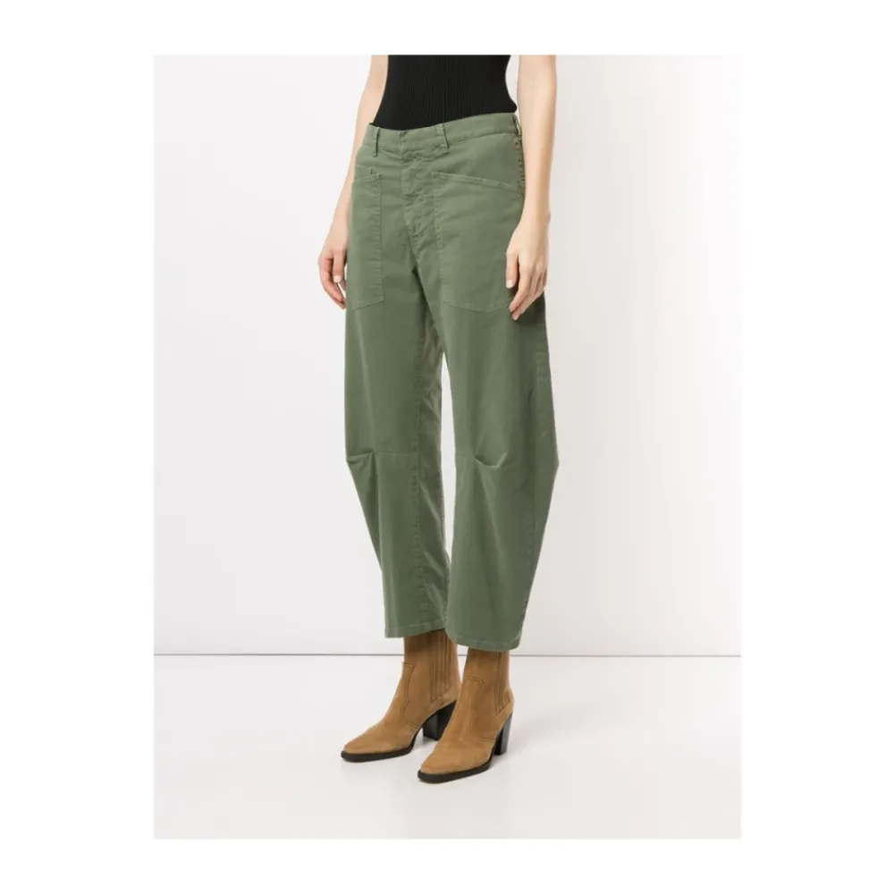 DAMES Nili Lotan Army Green Wide-Leg Trousers