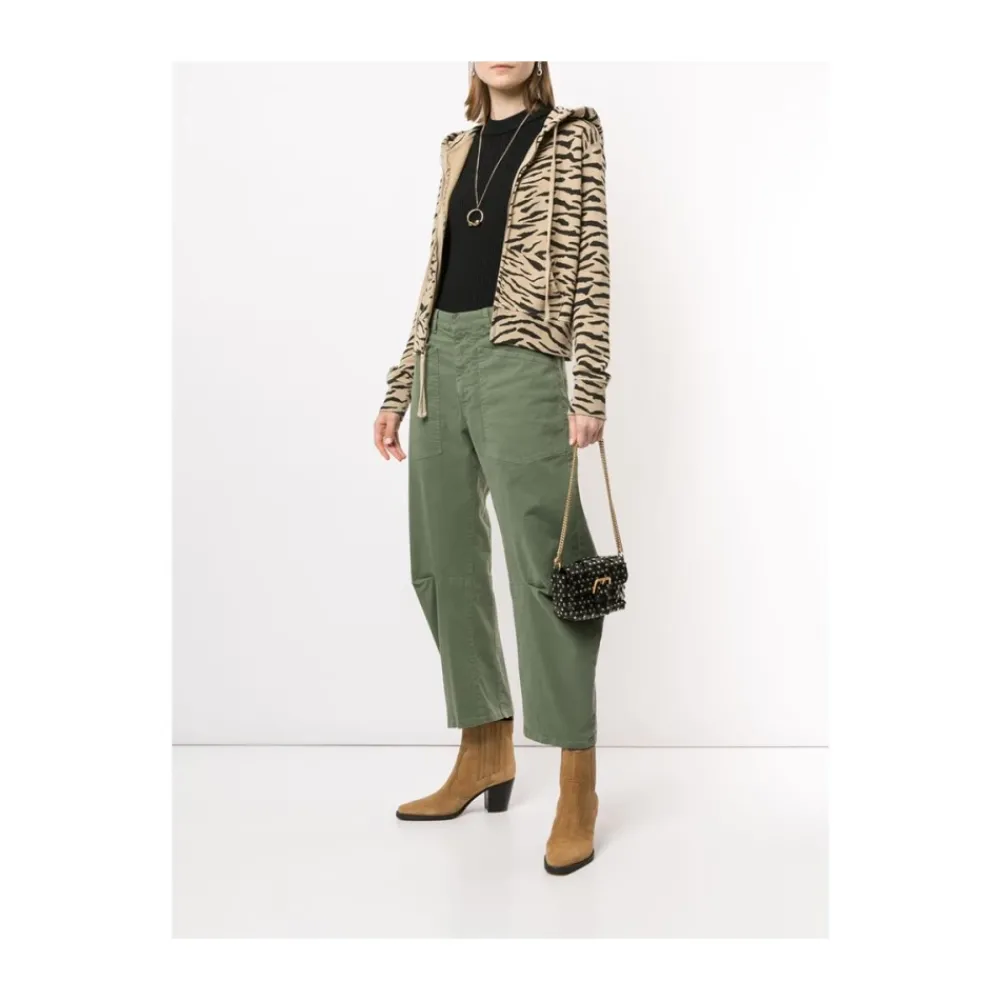 DAMES Nili Lotan Army Green Wide-Leg Trousers