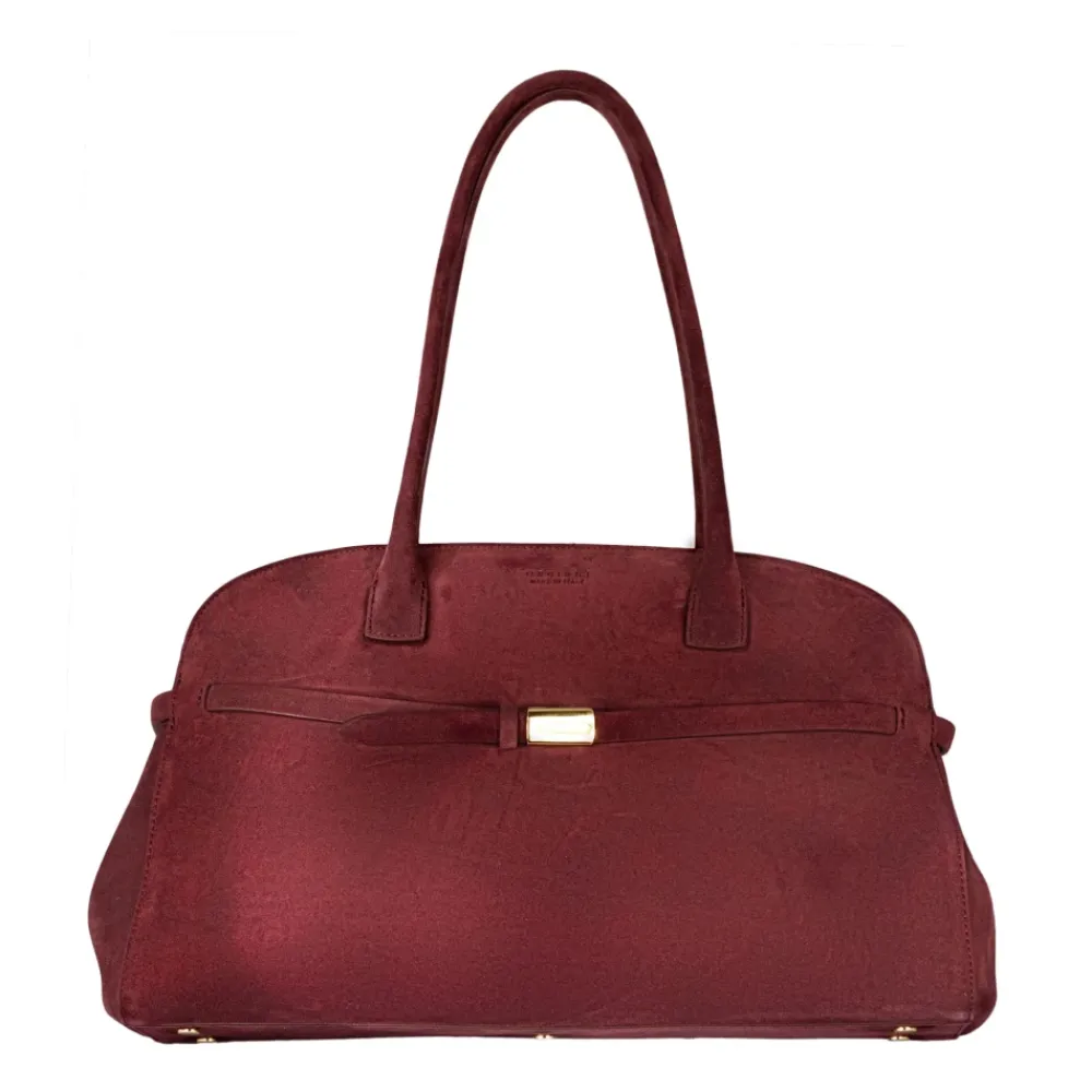 DAMES Orciani Aura Peach Grote Schoudertas van Suède