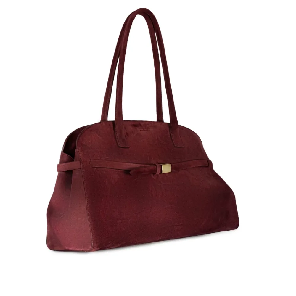 DAMES Orciani Aura Peach Grote Schoudertas van Suède