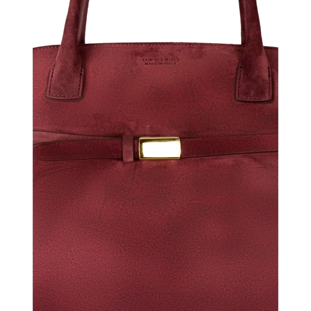 DAMES Orciani Aura Peach Grote Schoudertas van Suède