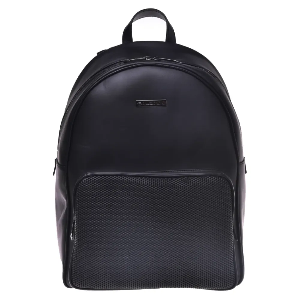 Heren Baldinini Rugzakken|Tassen^Backpack in black speckled leather