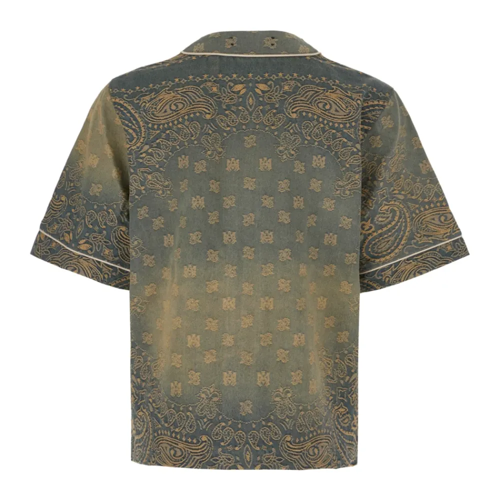 Heren Amiri Bandana Jacquard Denim Shirt