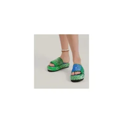 Heren Arizona Love Slippers^Bandana Plateau Sandalen - Groen/Blauw