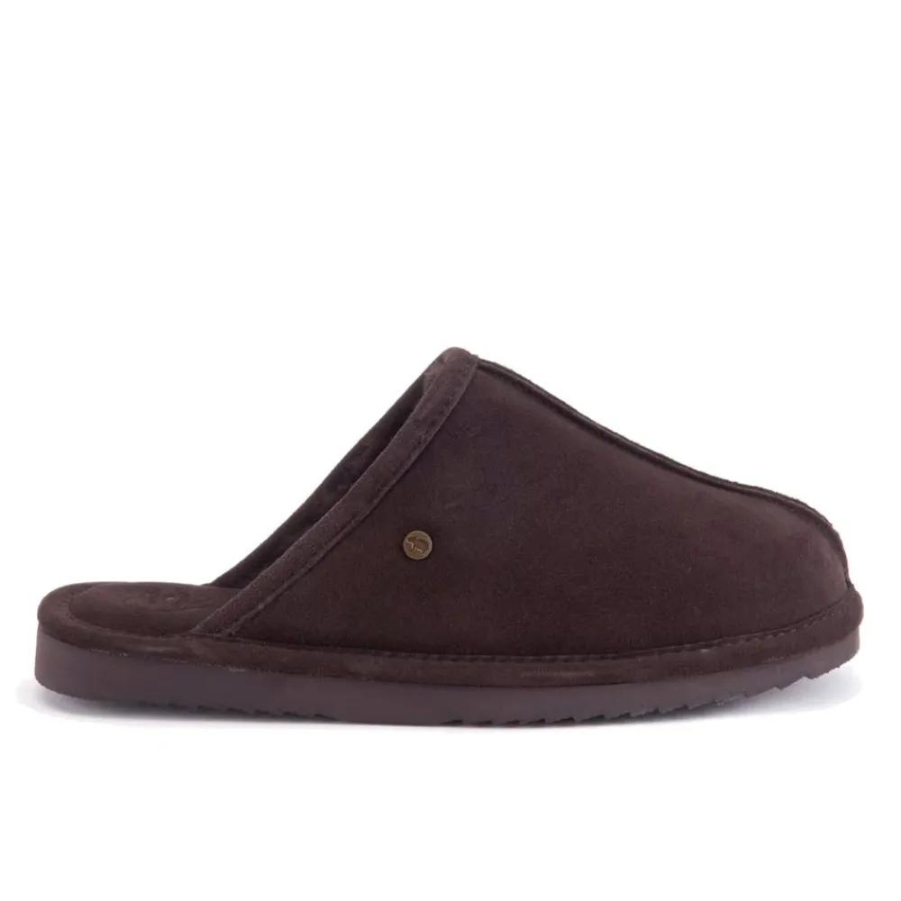 Heren Warmbat Pantoffels^Barron Heren Suède Pantoffels