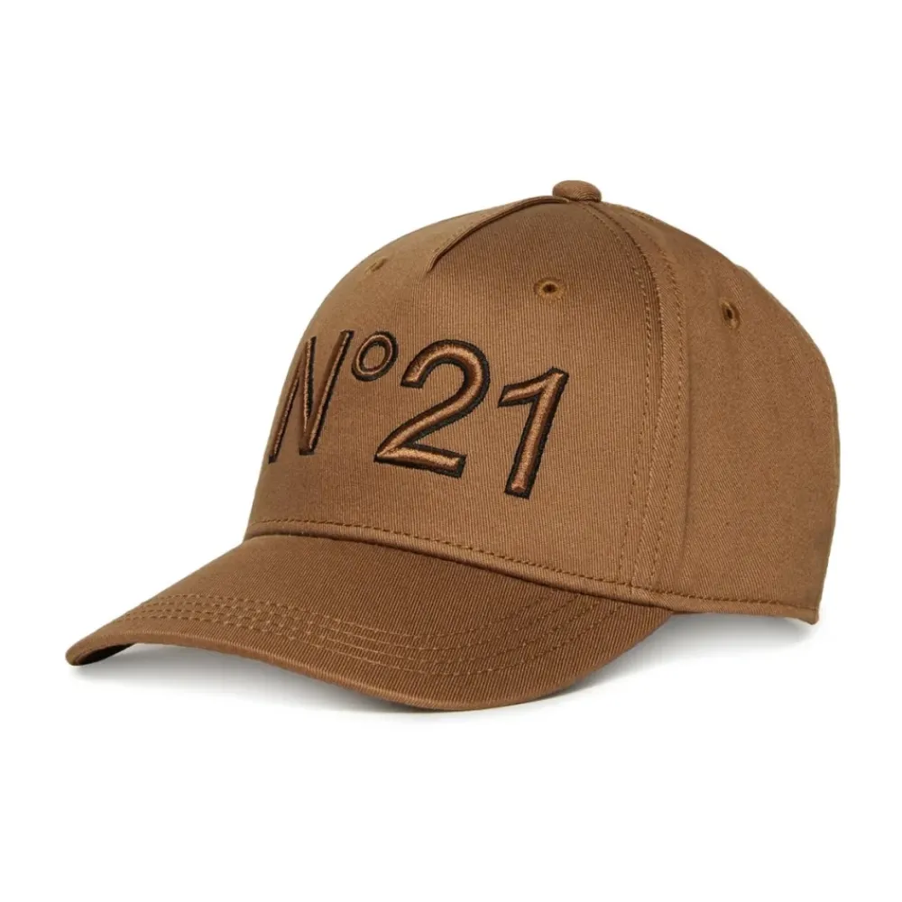 N21 Baseballpet in Gabardine met Geborduurd Logo