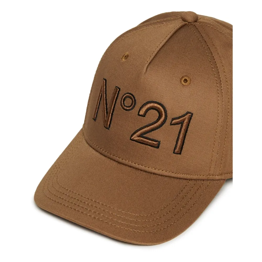 N21 Baseballpet in Gabardine met Geborduurd Logo