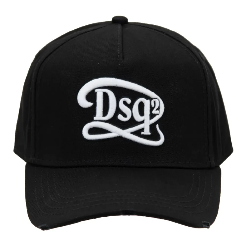 Heren Dsquared2 Baseballpet met reliëf en gespsluiting