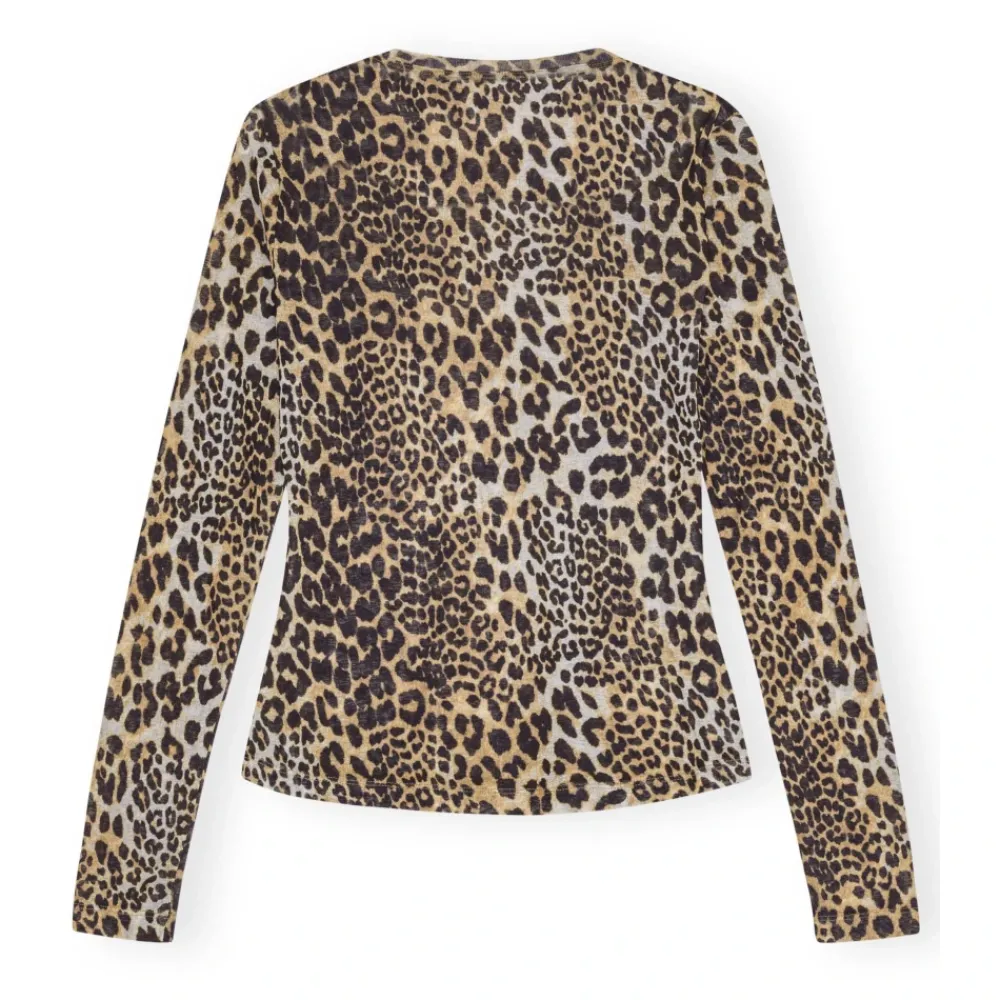 DAMES Ganni Bedrukte Mesh Long Sleeve Trui