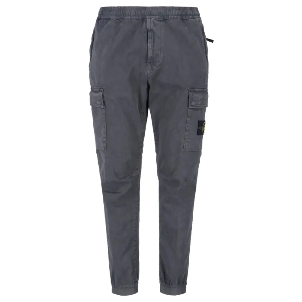 Heren Stone Island Broeken^Beige Broek met Badge