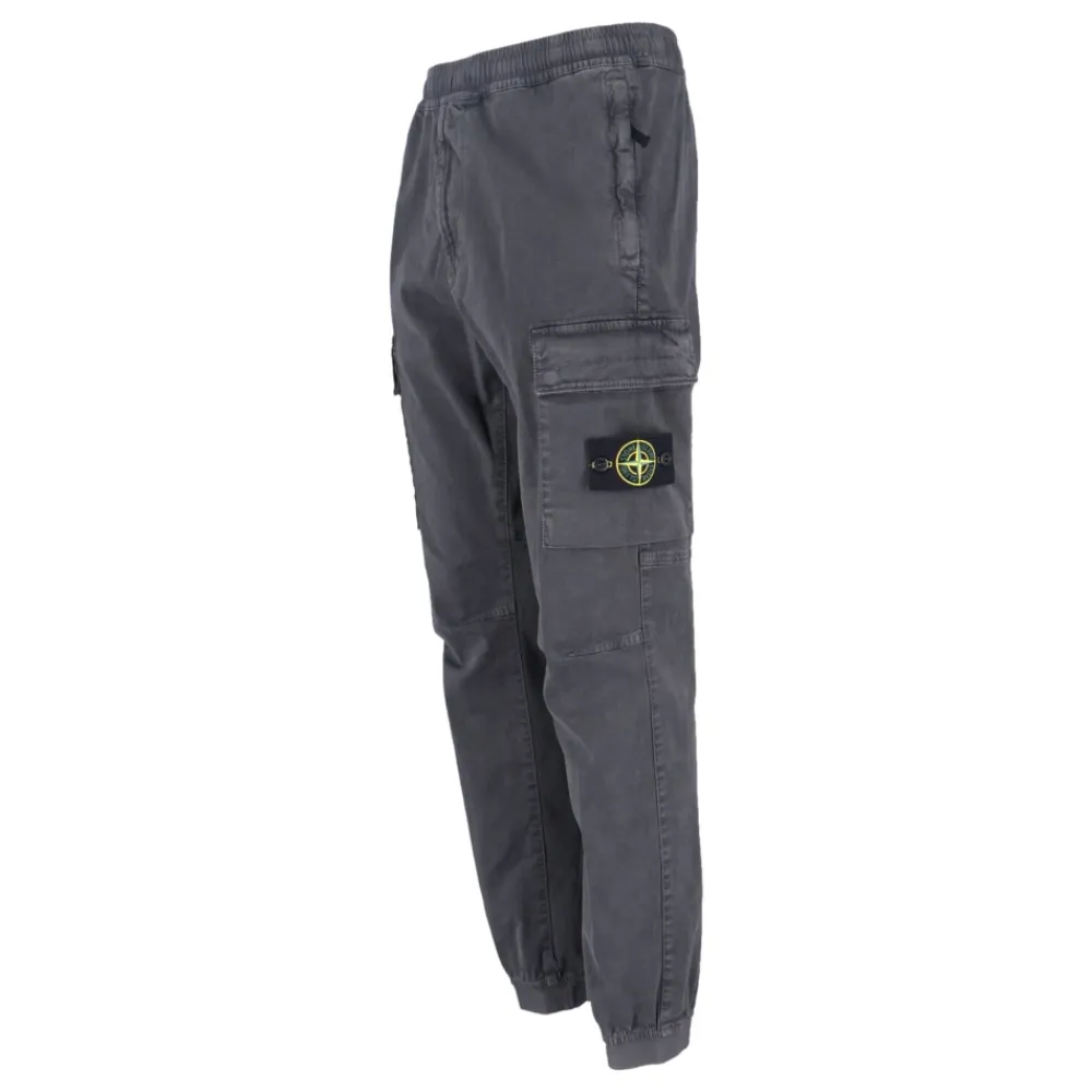 Heren Stone Island Broeken^Beige Broek met Badge