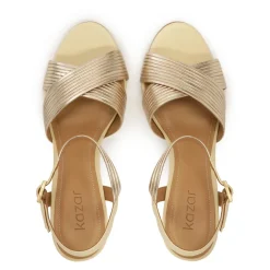 DAMES Kazar en gouden sandalen met gekruiste bandjes
