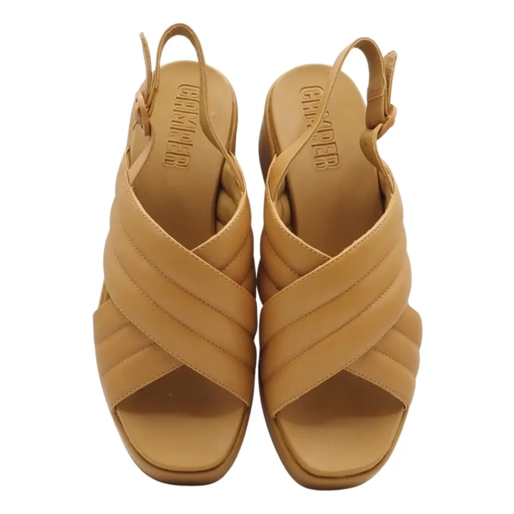 DAMES Camper Beige Gekruiste Damessandalen