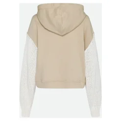 DAMES Twinset Hoodies & Sweatvesten^Katoenen Hoodie met Gebreide Mouwen