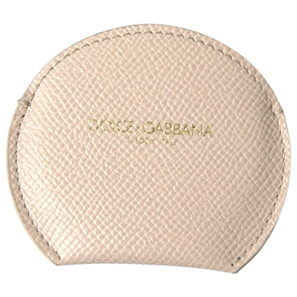 DAMES Dolce & Gabbana Toilettassen^Leren Ronde Logo Handspiegelhouder