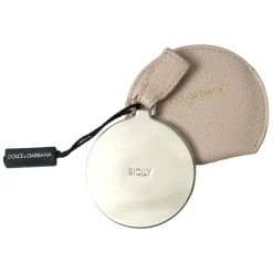DAMES Dolce & Gabbana Toilettassen^Leren Ronde Logo Handspiegelhouder