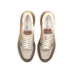 Heren Premiata Beige Mick Sneakers met Suède en Nylon
