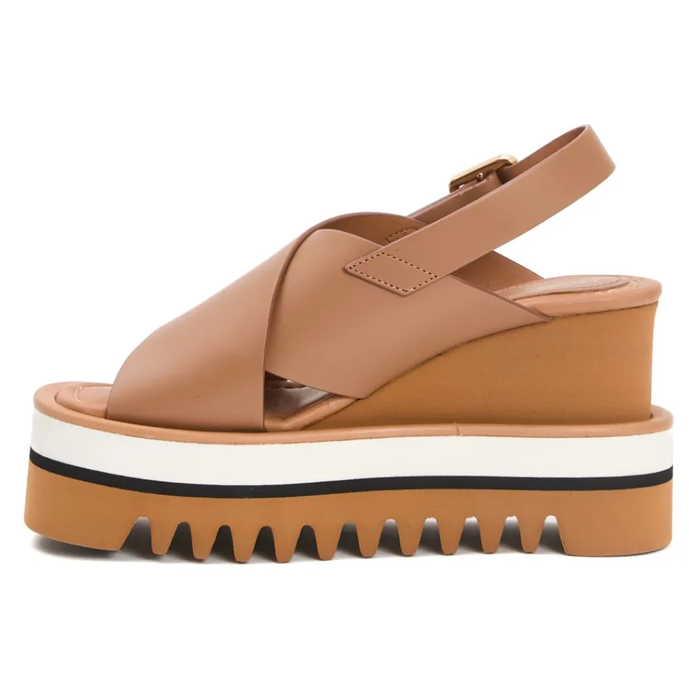 DAMES Paloma Barceló Sleehakken^Beige Sleehak Schoenen Kruisband Leer