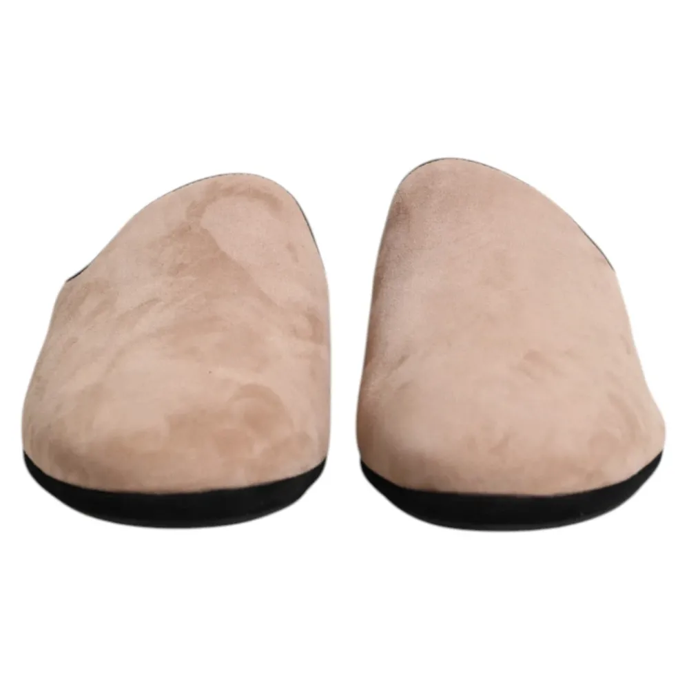 Heren Dolce & Gabbana Suède Leren Slides Platte Schoenen