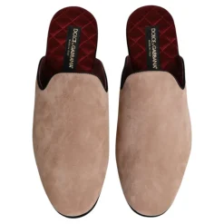 Heren Dolce & Gabbana Suède Leren Slides Platte Schoenen