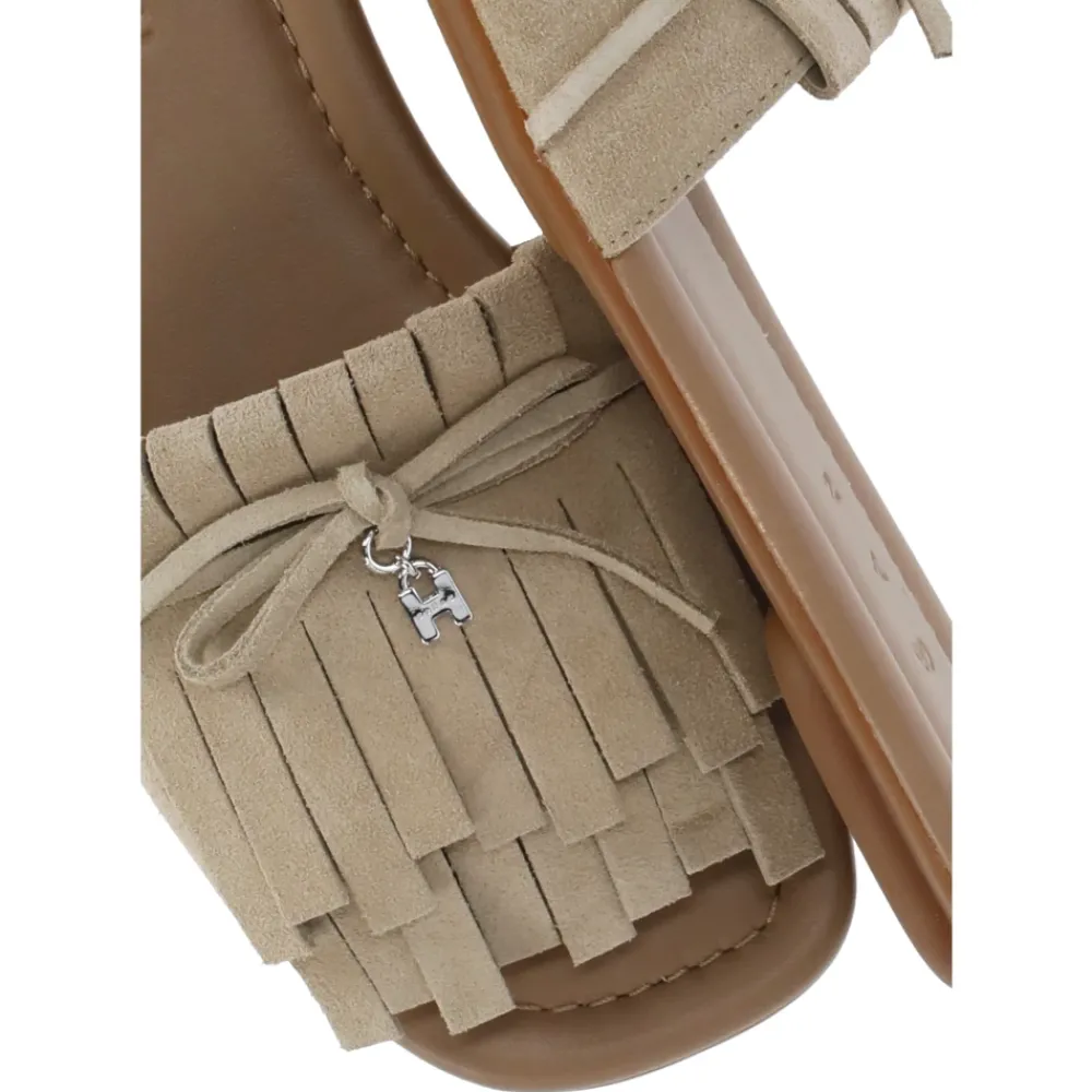 DAMES Hogan Suede Leren Sandalen met Franjes