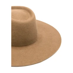 DAMES Ruslan Baginskiy Beige Vilt Brede Rand Teardrop Hoed