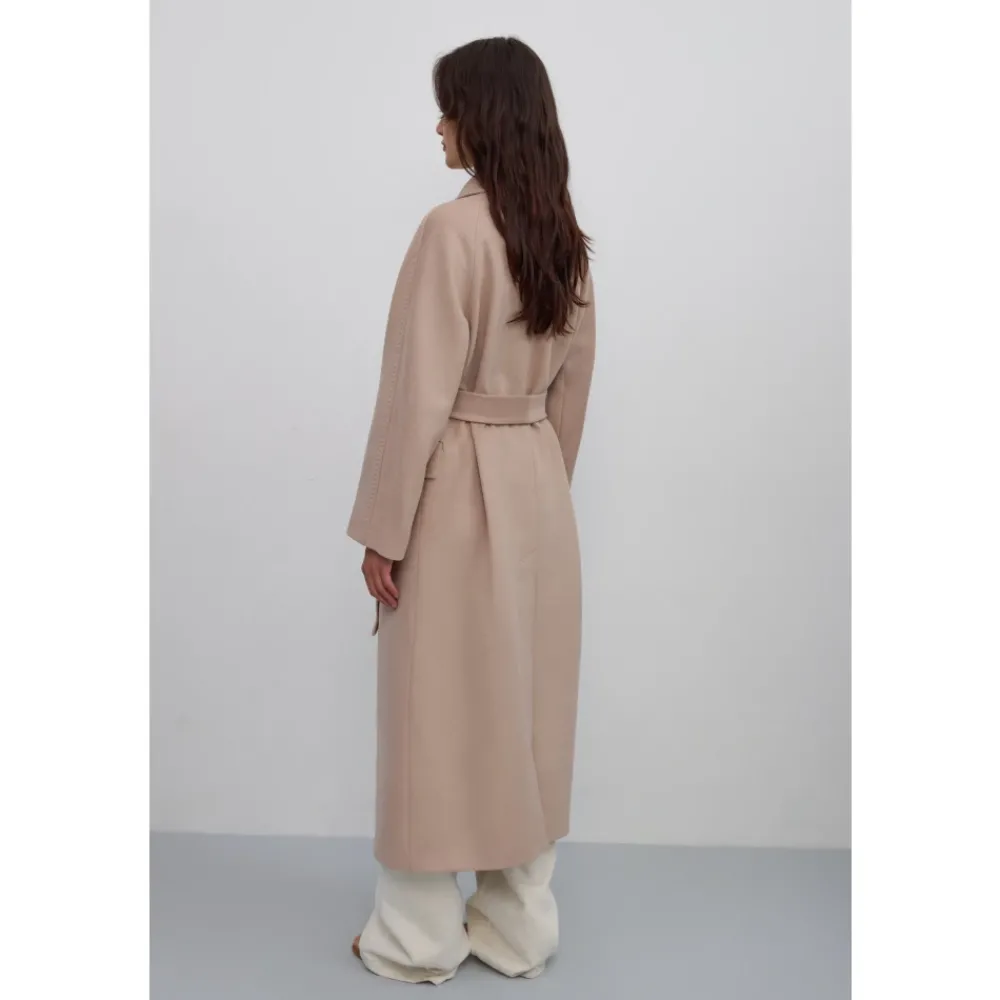 DAMES Estro Trenchcoats & Mantels^Wollen Mantel voor Vrouwen met Brede Kraag