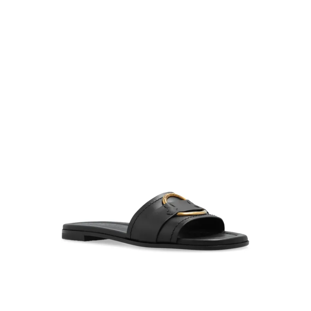 DAMES Moncler Bell Glad Leren Sandalen