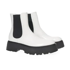 DAMES Alexander McQueen Bicolor Chelsea laarzen geborsteld leer