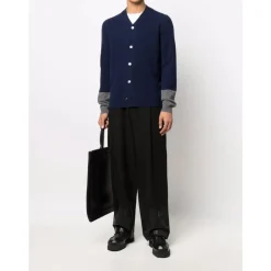 Heren Comme des Garçons Truien & Vesten^Bi-color Wollen Vest