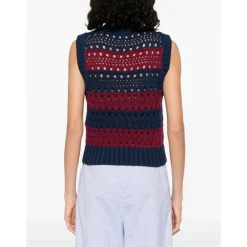 DAMES Ganni Truien & Vesten^Gestreept Gebreid Vest met Logo