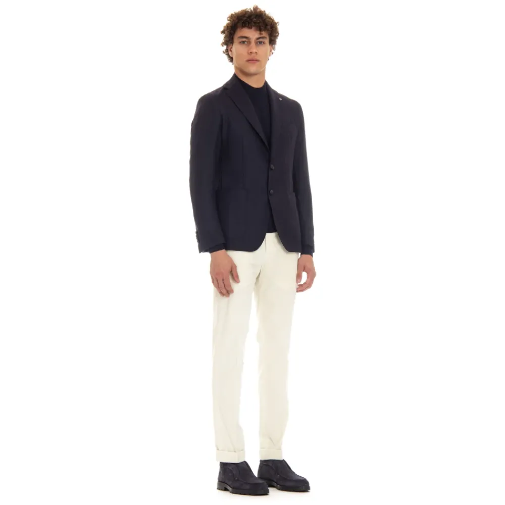 Heren Tagliatore Kostuums^Geweven Jas met Spiegelrevers