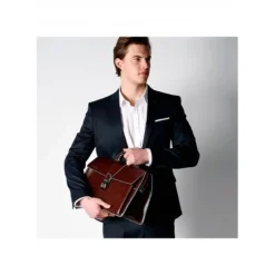 DAMES Piquadro Blauw Vierkant Leren Dokterstas