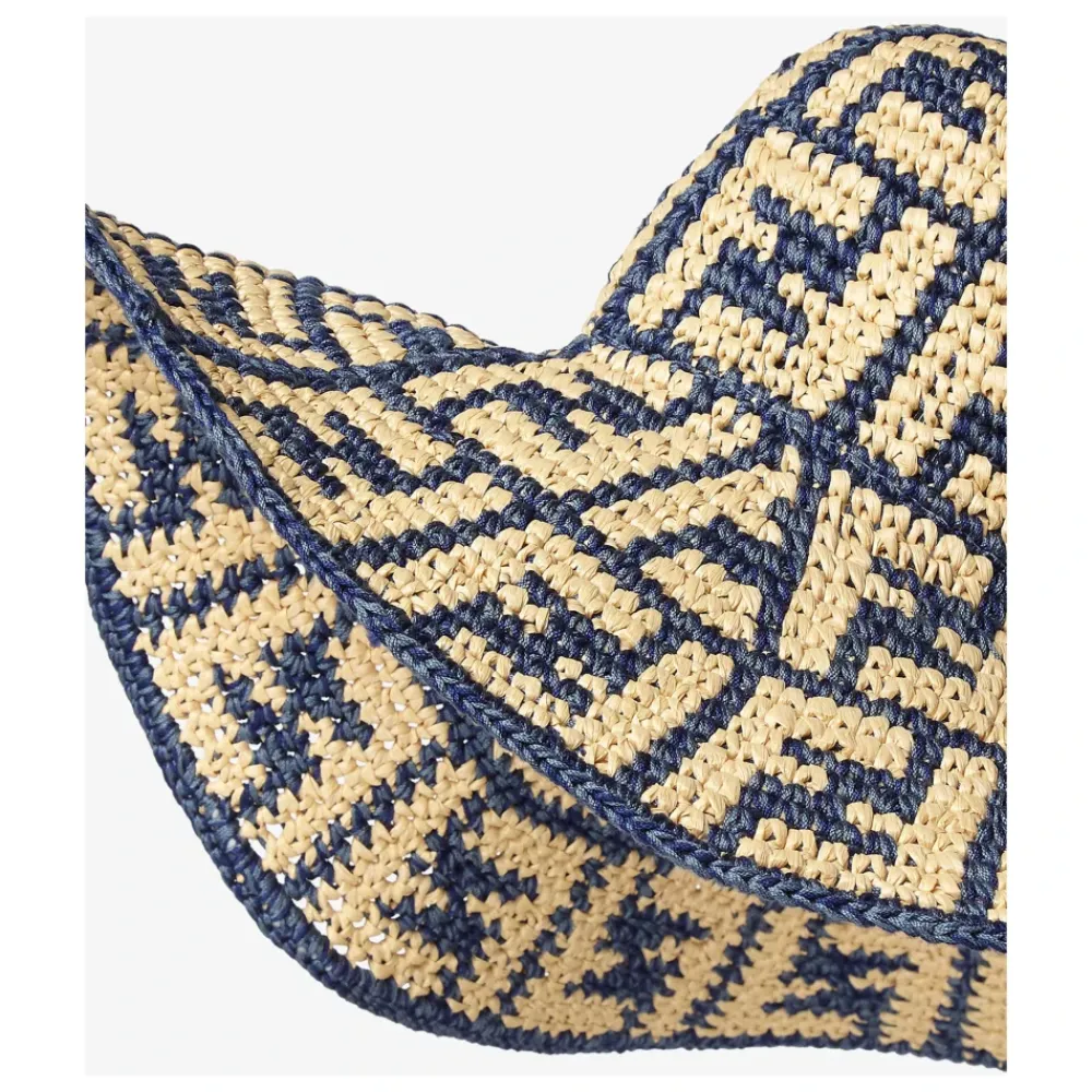 DAMES Fendi Blauwe breedgerande katoenen hoed