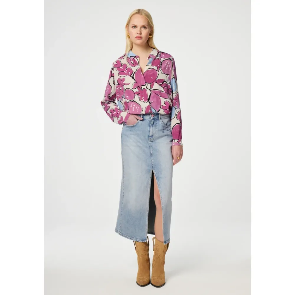 DAMES FABIENNE CHAPOT Rokken^e Denim Midi Rok met Zakken