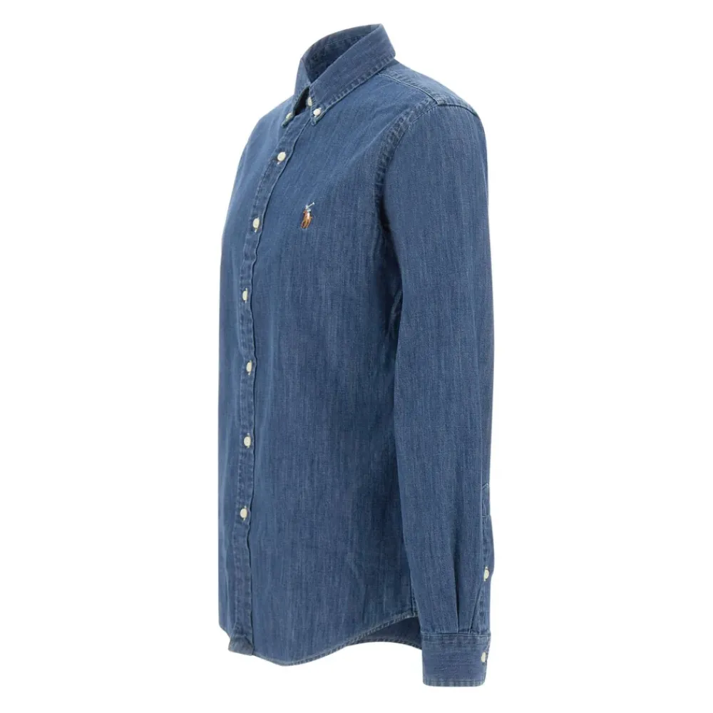 Heren Polo Ralph Lauren Overhemden^e Denim Overhemd, Button-Down Kraag