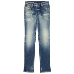 Heren Diesel Jeans^e Faded Jeans met Rafelzoom