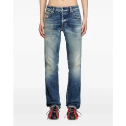 Heren Diesel Jeans^e Faded Jeans met Rafelzoom