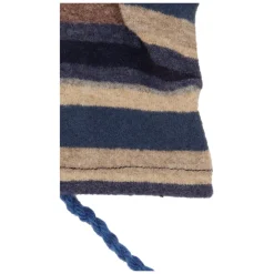 GALLO Handschoenen^Blauwe fleece wanten voor kinderen met veelkleurige strepen