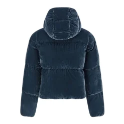 DAMES Elisabetta Franchi e Fluweel Gewatteerde Jas met Afneembare Capuchon