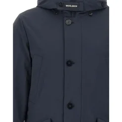Heren Woolrich e Hooded Jas Knoopsluiting