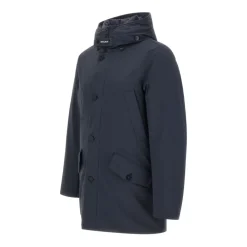 Heren Woolrich e Hooded Jas Knoopsluiting