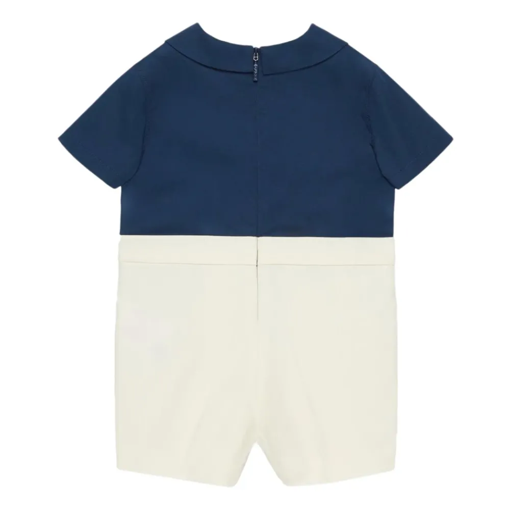 Gucci Bodysuits & Sets^Blauwe Kinderjurk met G-logo Borduursel